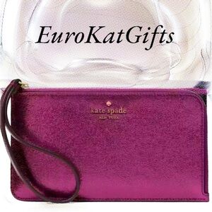Kate Spade Wristlet Clutch Purple sparkly colorful like new never used with tags